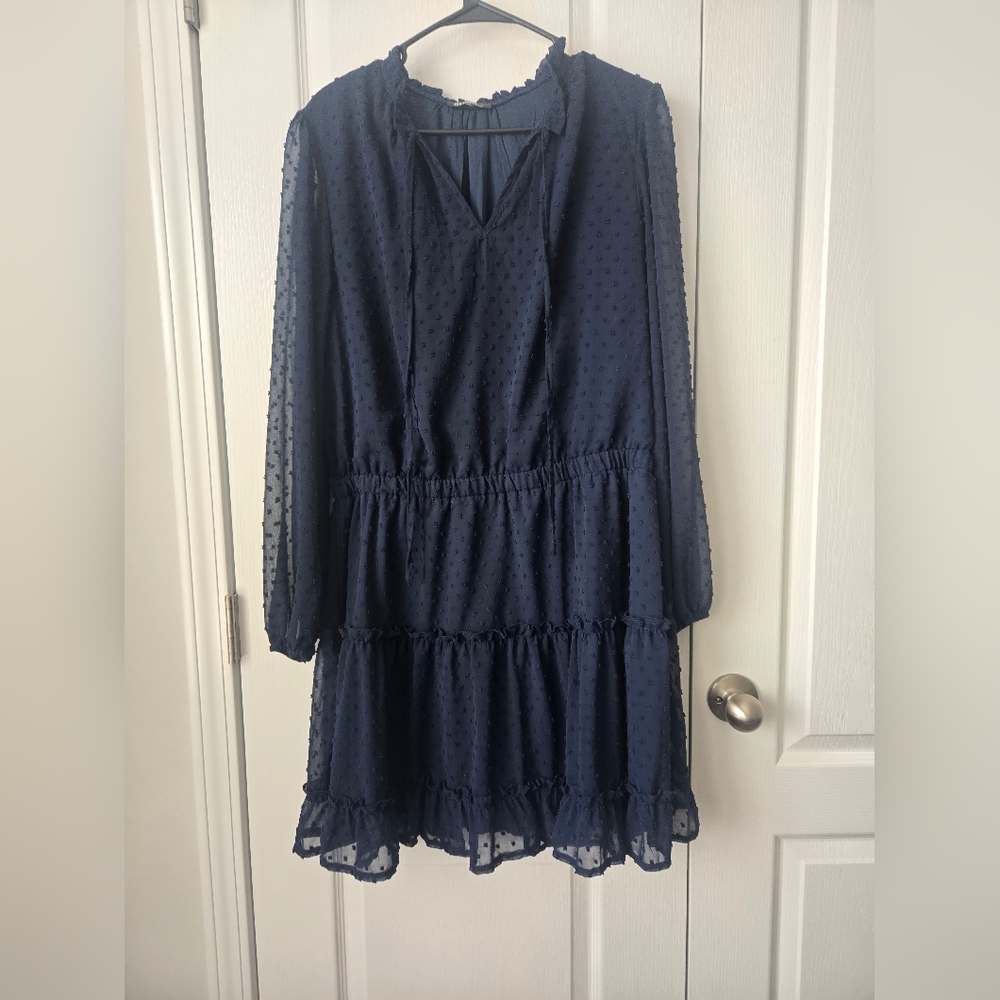 BTFBM Navy Blue Long Sleeve Dress